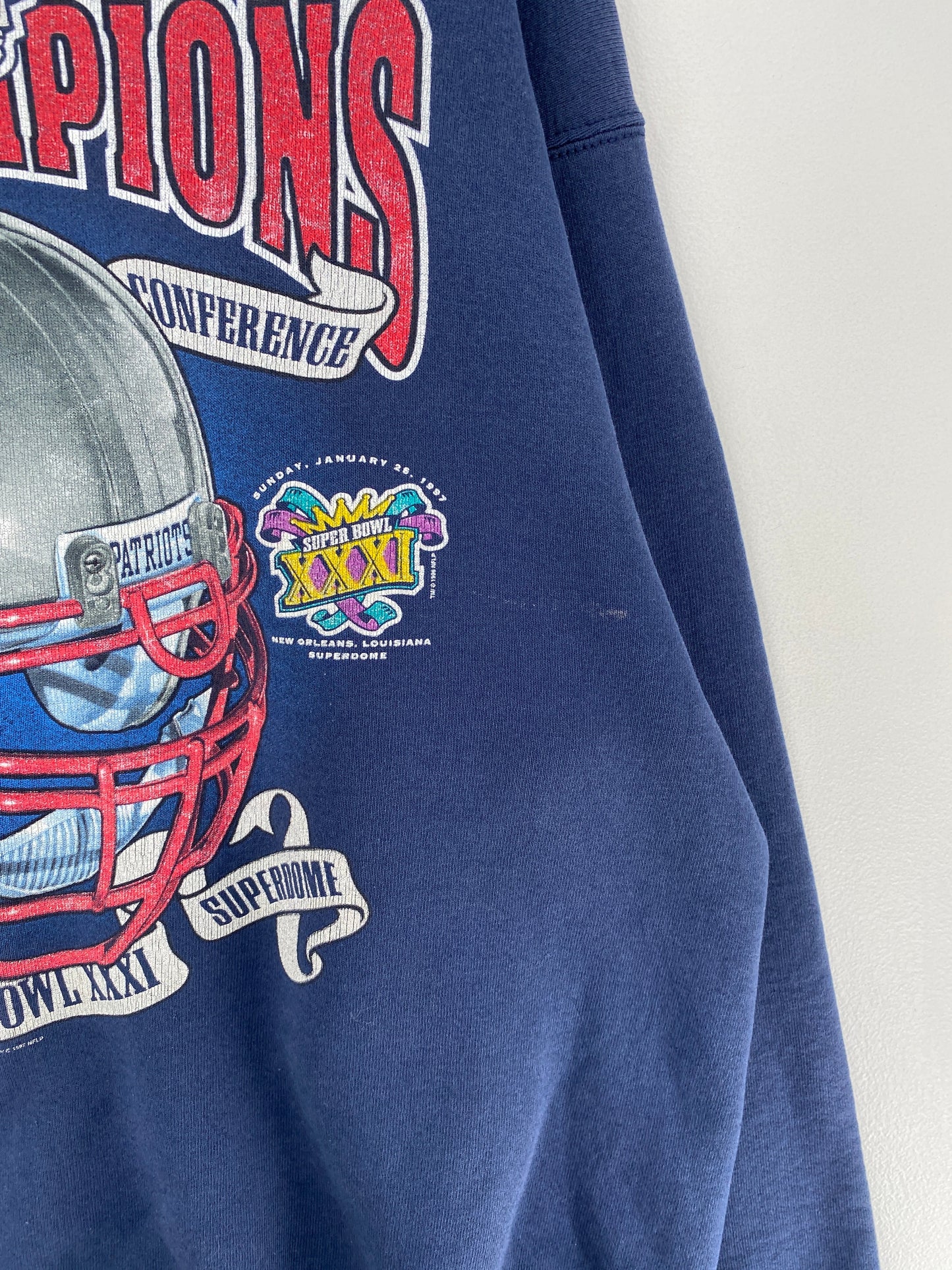 1997 NEW ENGLAND PATRIOTS Size No Tag (Approx.XL) Vintage NFL Sweat-Shirt / G6567S