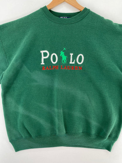 90's Remake POLO RALPH LAUREN Made in USA Size XL Vintage Sweat-Shirt / F6414S
