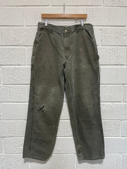 (W37xL32) Vintage CARHARTT Distressed Style Duck Pants / A1160P