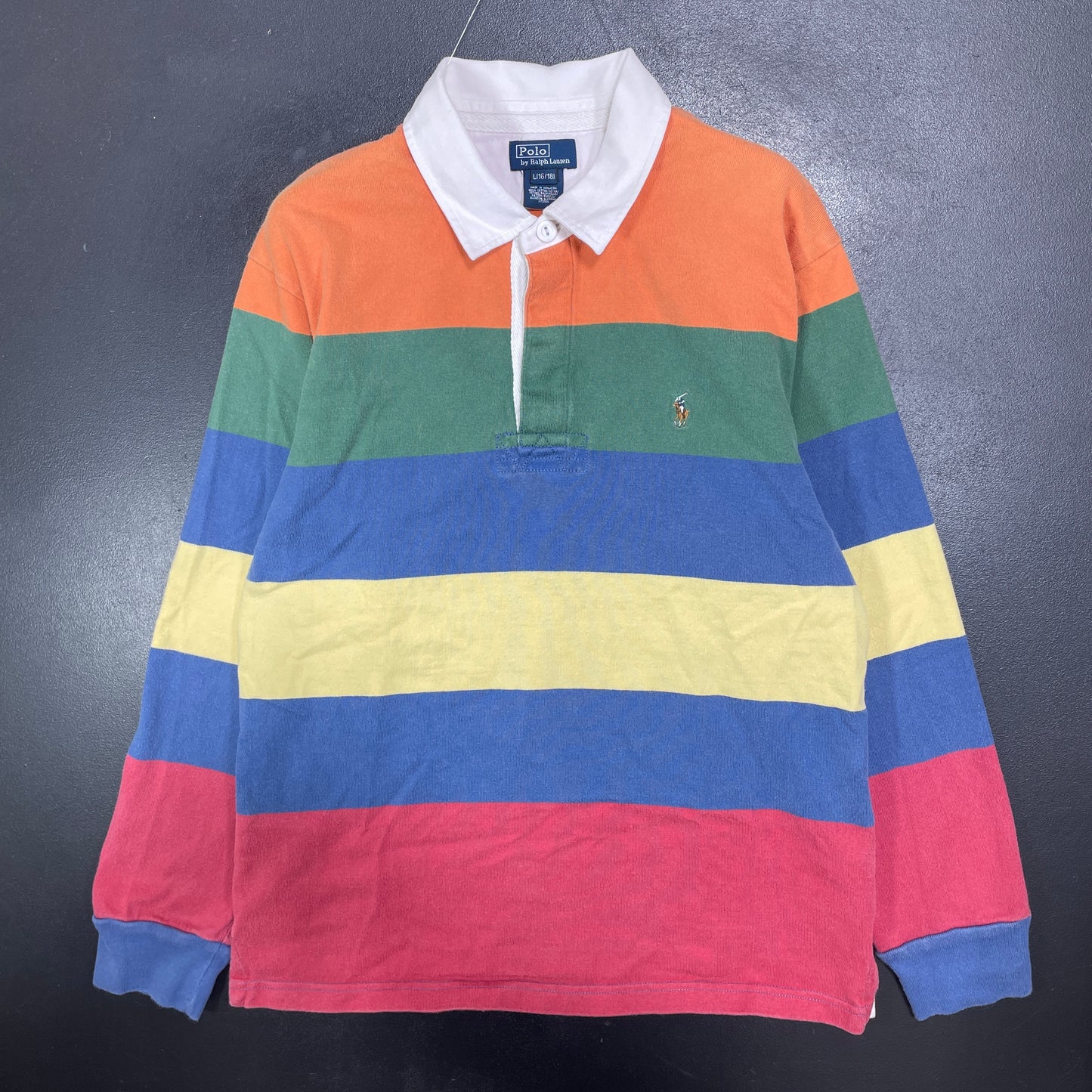 (Boys. L) 90’s POLO RALPH LAUREN Vintage Rugby Shirt / A1567R