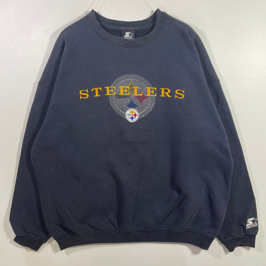 (XL) 90's STARTER x STEELERS Vintage NFL Sweatshirt / A1041S