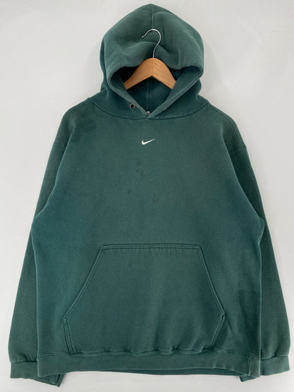 90's NIKE MINI CENTER SWOOSH Made in USA Size L Vintage Hoodie Sweat-shirt / F6313S
