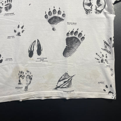 (XXL) 90's WYOMING ANIMAL FOOTPRINTS Vintage T-Shirt / A0814T