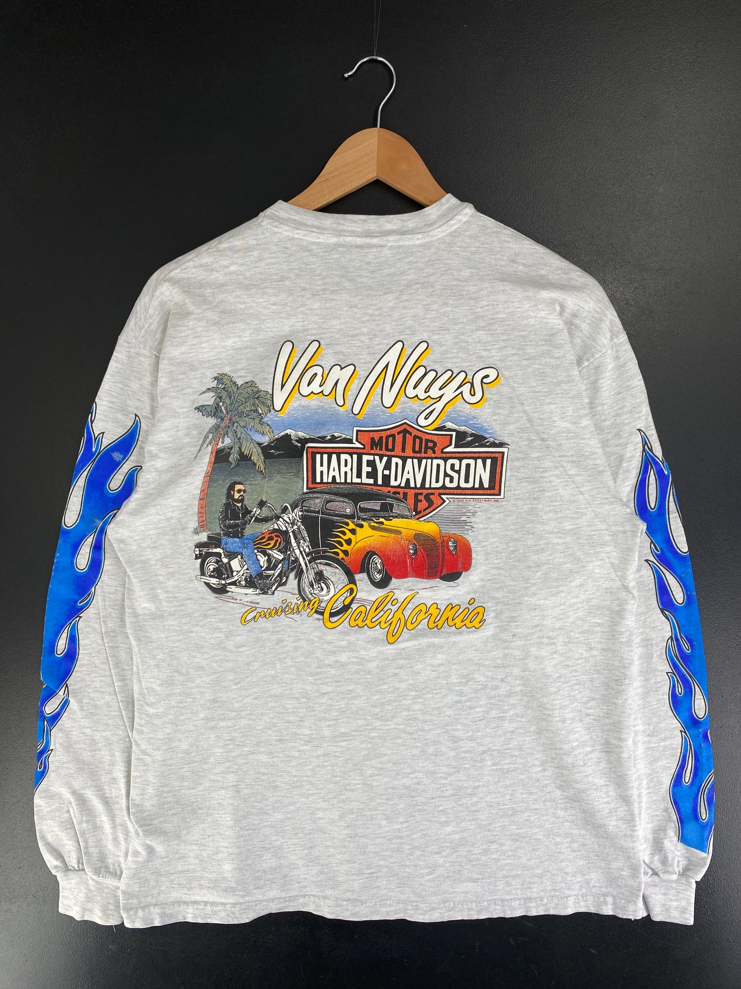 90’s HARLEY DAVIDSON Made in USA Size L Vintage Long Sleeve T-shirt / F8879T