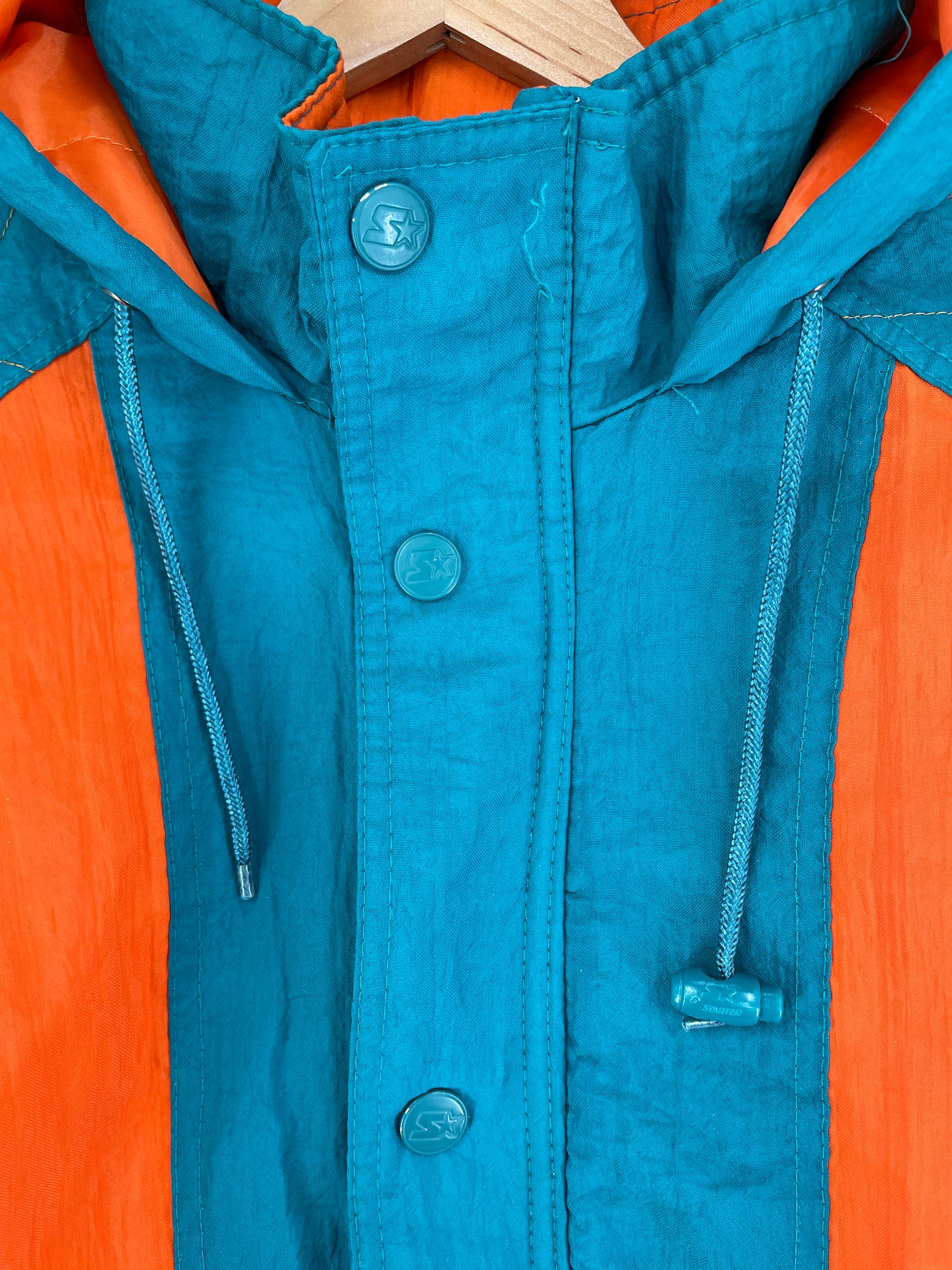 .90's STARTER x MIAMI DOLPHINS Size L Vintage NFL Padded Nylon Jacket / F3333N