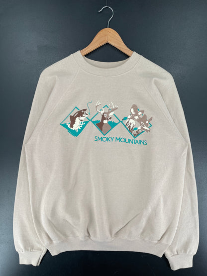 90's SMOKY MOUNTAINS Made in USA Size XL Vintage Animal Sweat-Shirt / G6201S
