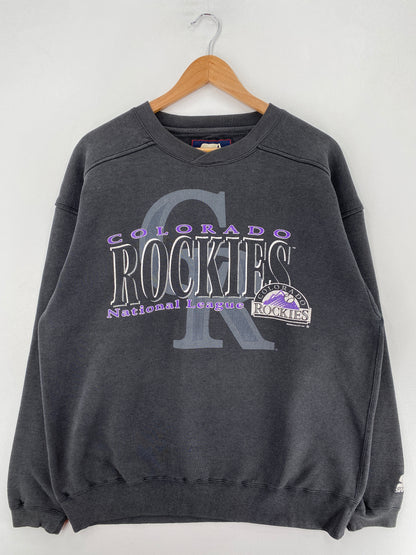 1997 STARTER x COLORADO ROCKIES Size L MLB Sweat-Shirt / F6053S