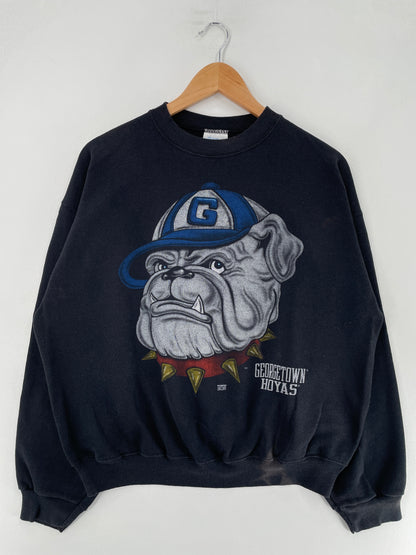 90's GEORGETOWN HOYAS Made in USA Size XL Vintage College Sweat-shirt / F3745S