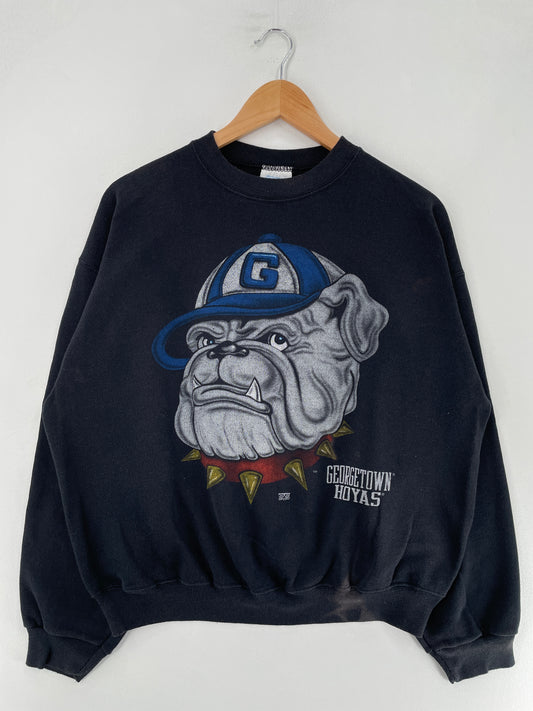 90's GEORGETOWN HOYAS Made in USA Size XL Vintage College Sweat-shirt / F3745S