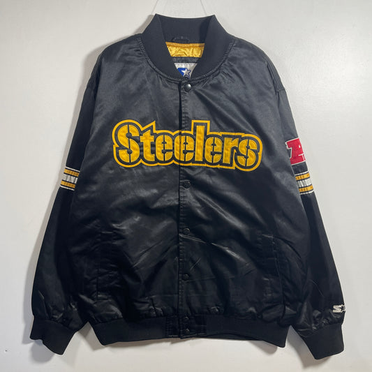 (XXL) 90’s STARTER x PITTSBURGH STEELERS Vintage NFL Nylon Jacket / A1212N