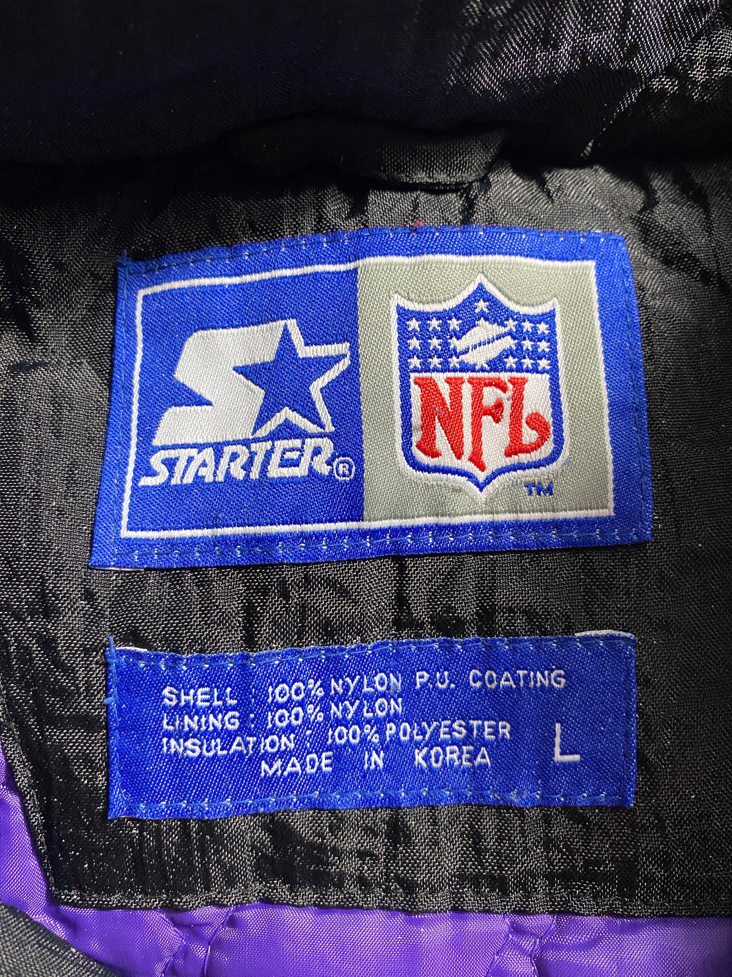90's STARTER x VIKINGS Size L Vintage NFL Padded Nylon Jacket / F4422N