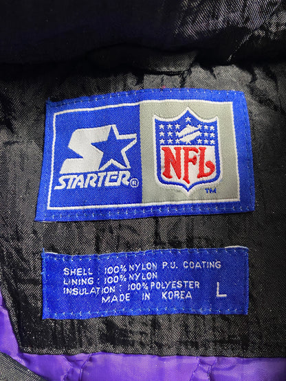 90's STARTER x VIKINGS Size L Vintage NFL Padded Nylon Jacket / F4422N