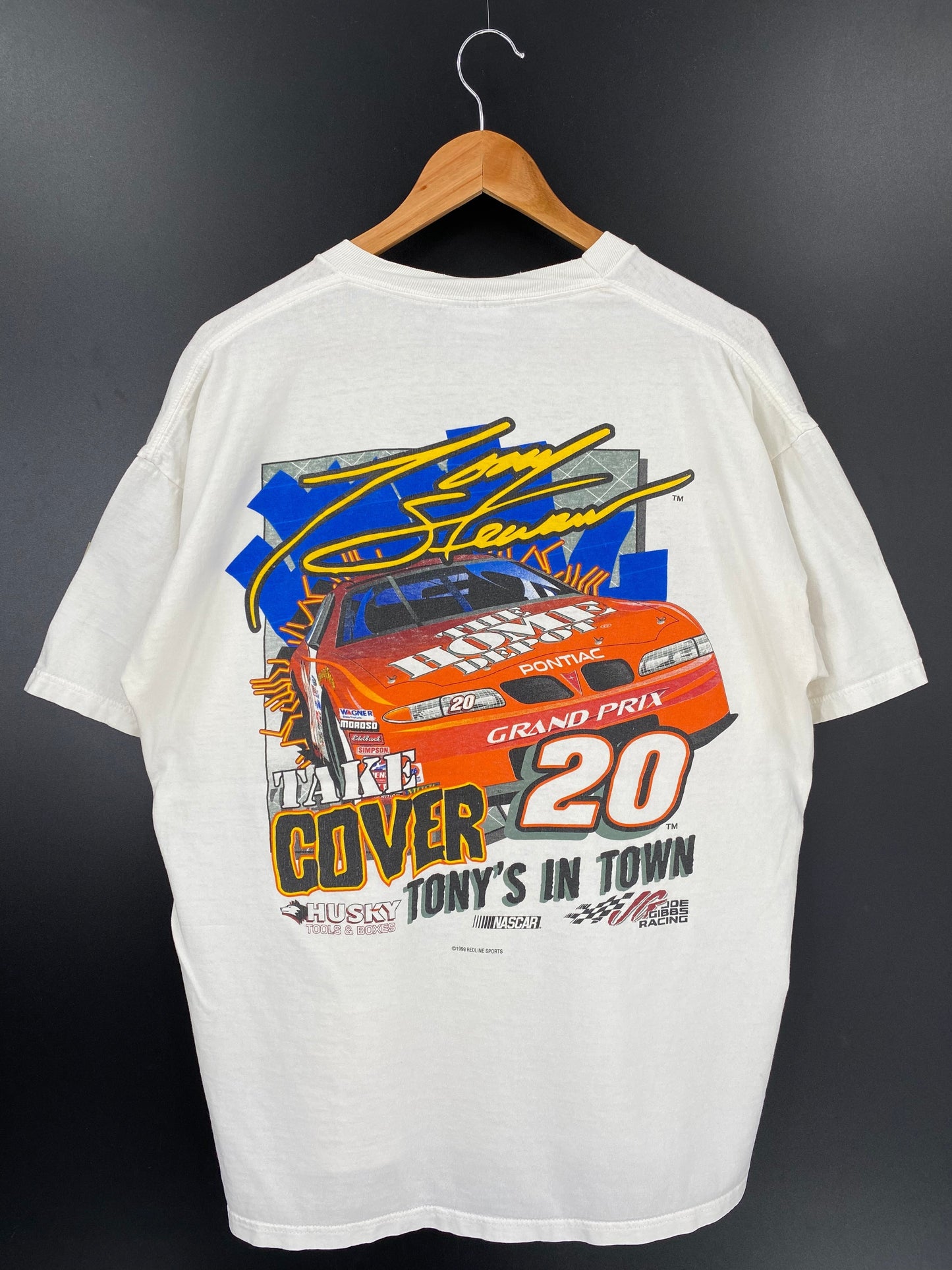 1999 NASCAR TONNY STEWART Size XL Vintage Racing T-Shirt / G540T