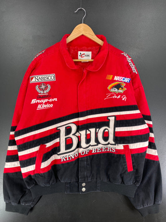 Vintage NASCAR BUDWEISER X DALE JR Size XL Racing Jacket / F5887J
