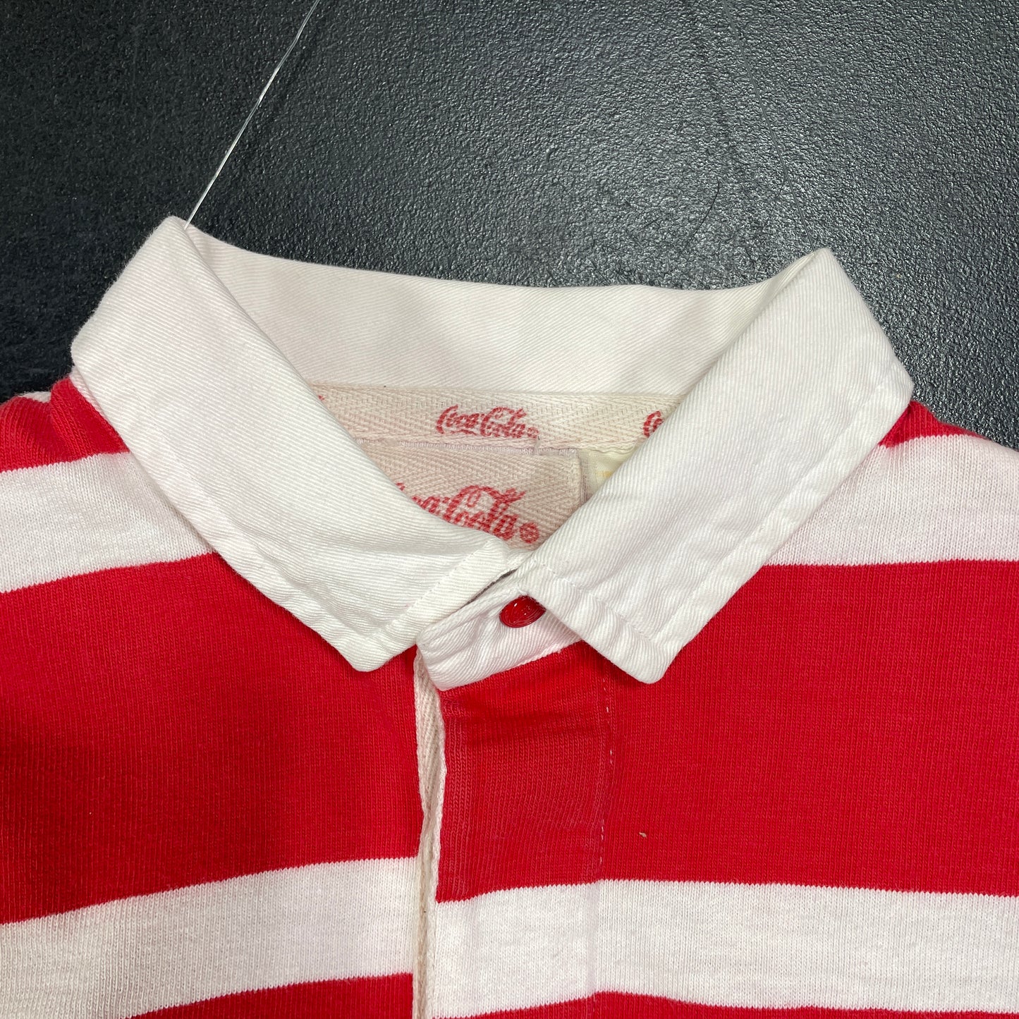 (L) 80's COCA COLA Vintage Rugby Shirt / A1542R