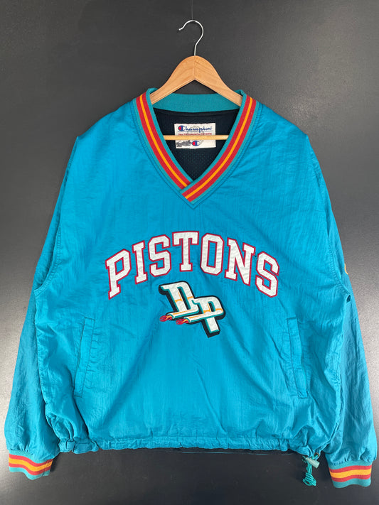 Vintage DETROIT PISTONS Size Approx. XL NBA Nylon Jacket / F5370N