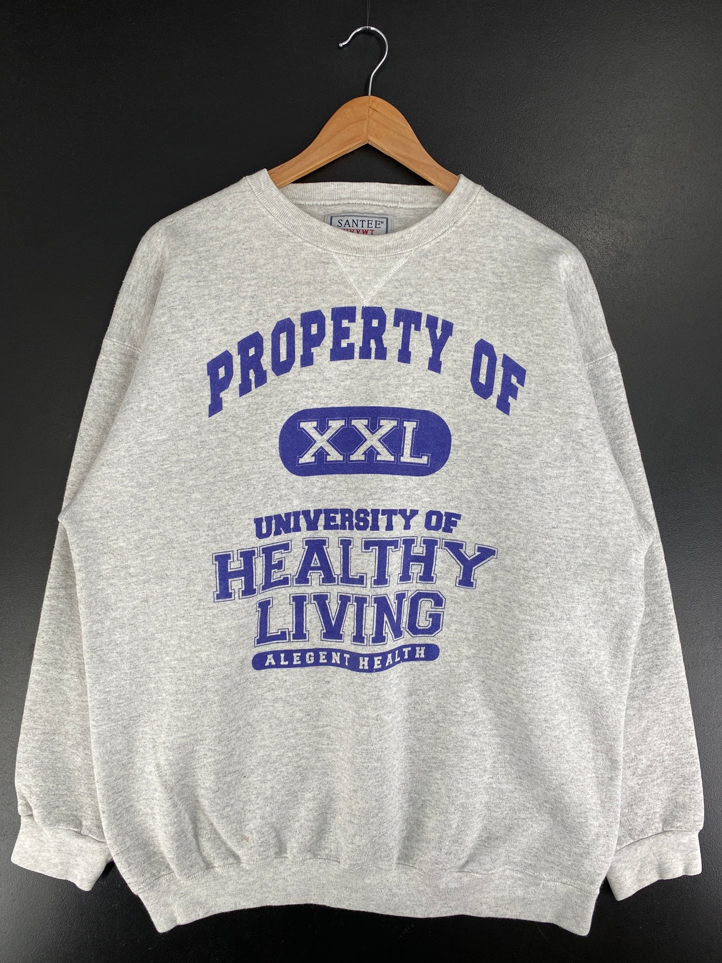 90's HEALTHY LIVING Made in USA Size XL Vintage College Sweat-Shirt / G2451S