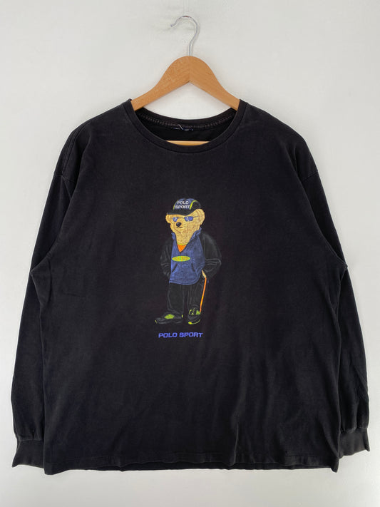 90’s POLO SPORTS POLO BEAR Size No Tag(Approx.L) Long Sleeve T-Shirts / G628T