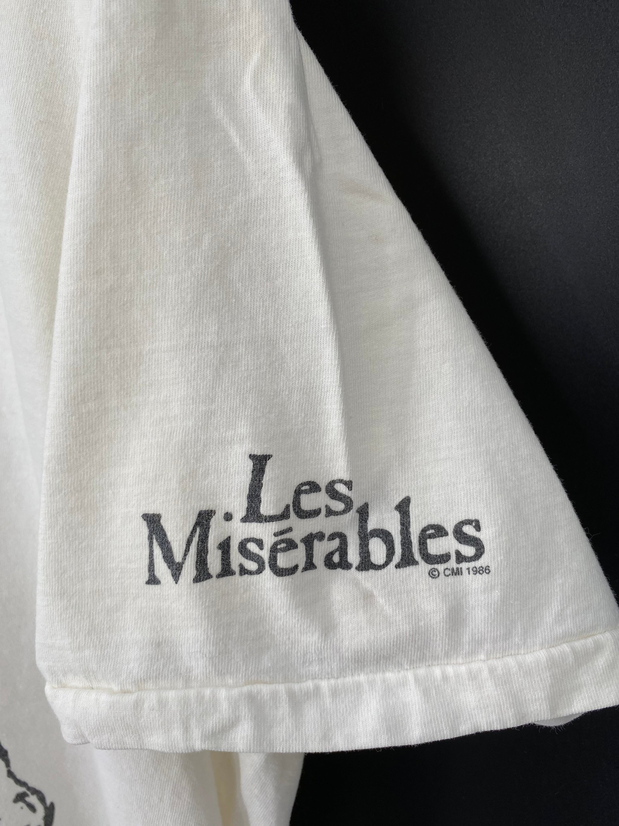 Vintage 1986 Les Miserables 1986 Hanes T Shirt Single Stitch Made in USA orders XL