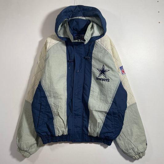 (M) 90’s STARTER x DALLAS COWBOYS Vintage NFL Padded Nylon Jacket / A1362N