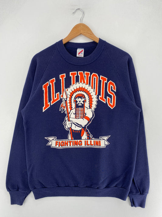 90's ILLINOIS Made in USA Size XL Vintage College Sweat-Shirt / F3910S