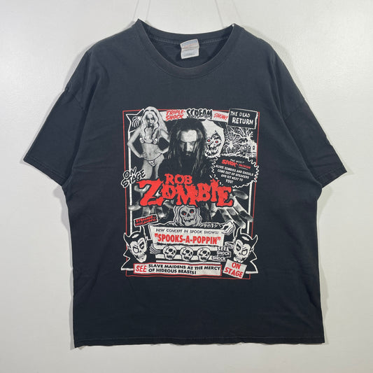 (XL) 2000 ROB ZOMBIE SPOOKS-A-POPPIN Vintage Music T-Shirt / A0867T