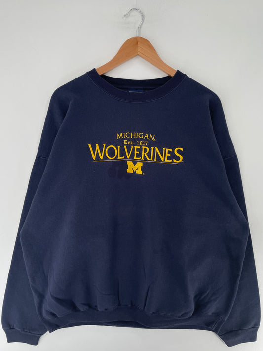 Vintage MICHIGAN WOLVERINES Size XL College Sweat-shirt / F2442S