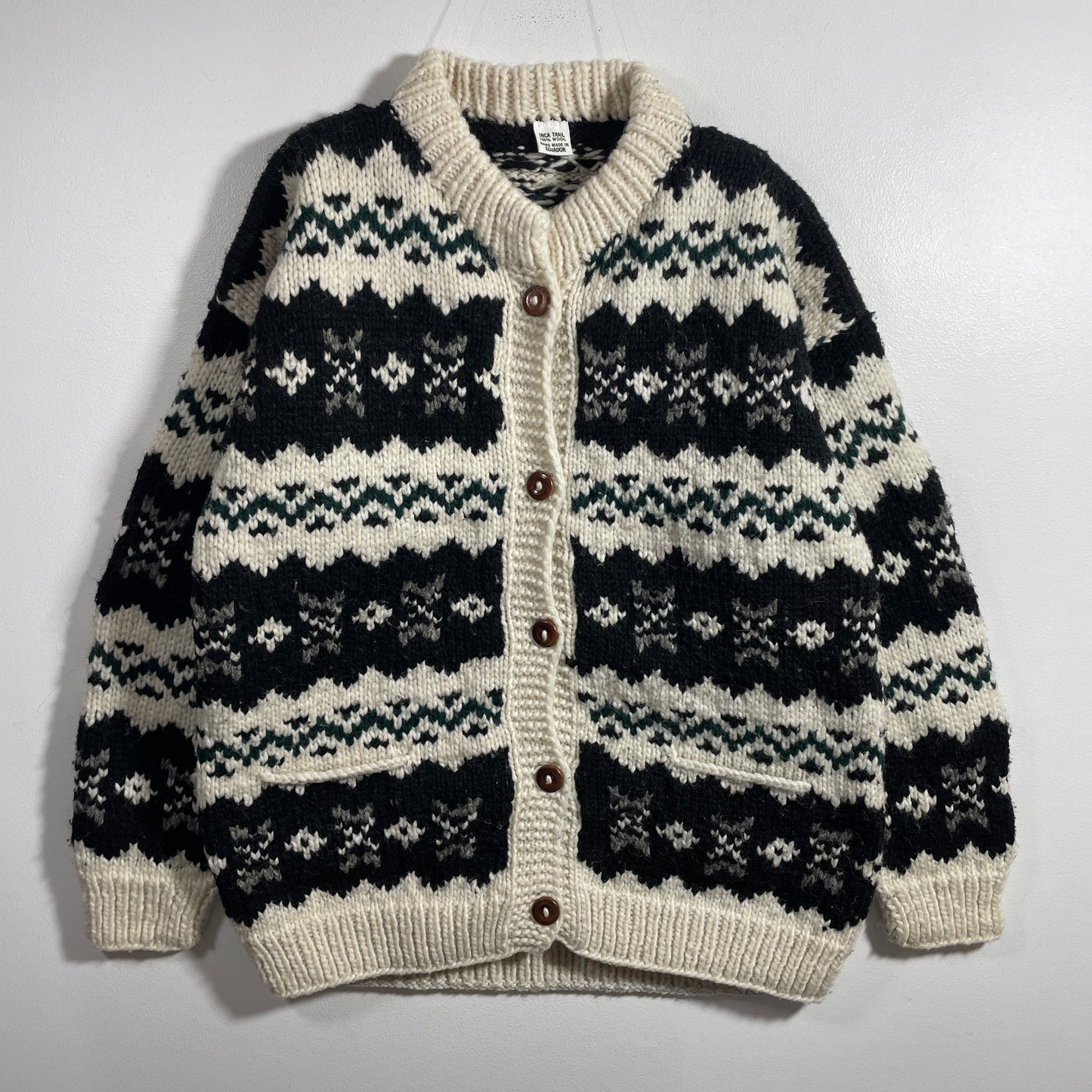 (Ladies.M) Vintage INCA TRAIL Hand Knit Wool Sweater / A1263K