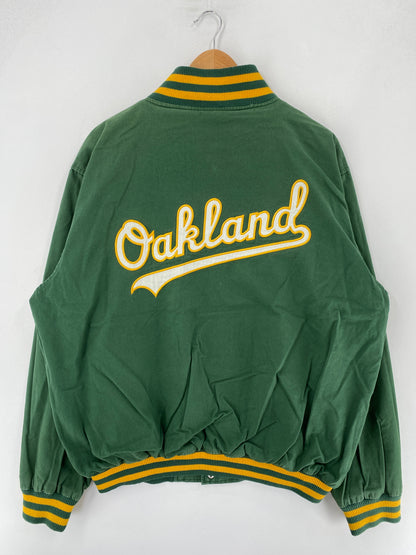 Vintage OAKLAND ATHLETICS Size XL Cotton Jacket / F3863J