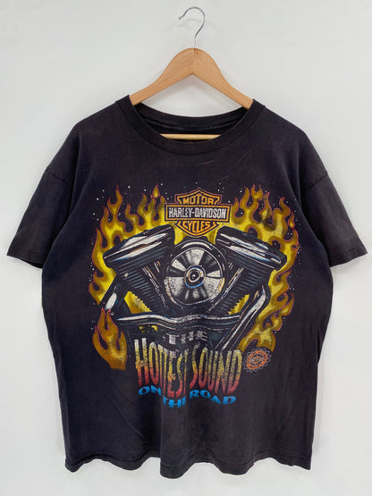 1996 HARLEY DAVIDSON Made in USA Size L Vintage T-Shirts / E9391T