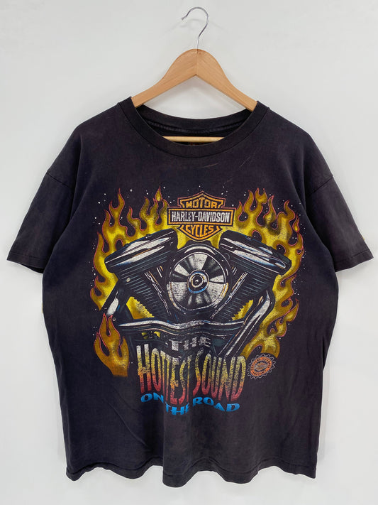 1996 HARLEY DAVIDSON Made in USA Size L Vintage T-Shirts / E9391T