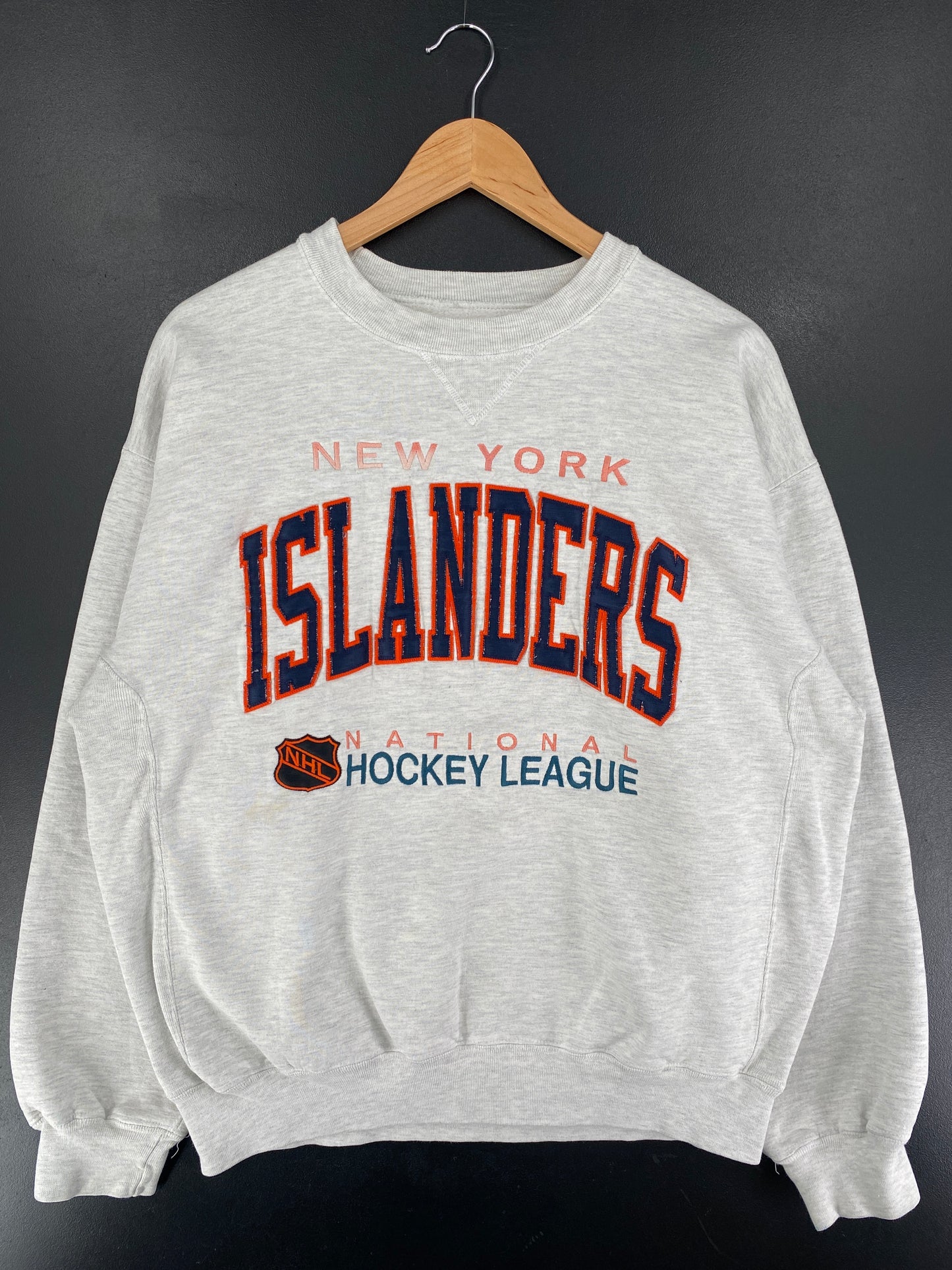 90's RUSSELL x NEW YORK ISLANDERS Made in USA Size L Vintage NHL Sweat-Shirt / F2677S