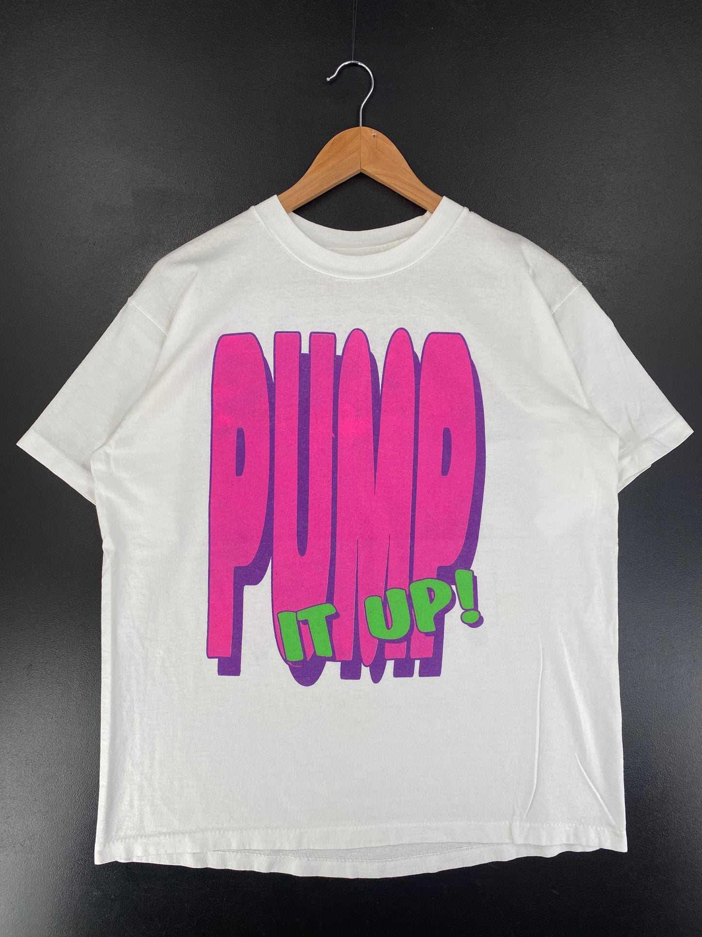 .90's PUMP IT UP WITH JESUS Made in USA Size L Vintage T-Shirts / F9681T