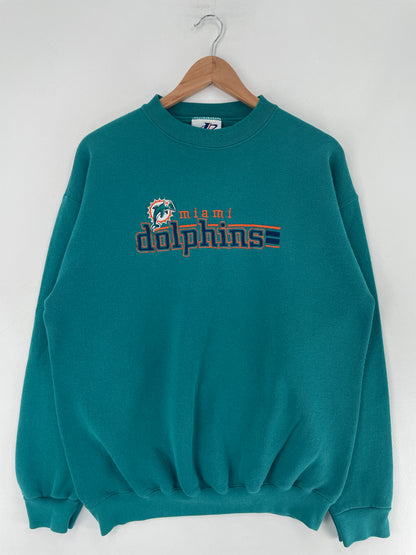90's MIAMI DOLPHINS Made in USA Size L Vintage NFL Sweat-Shirt / F4360S