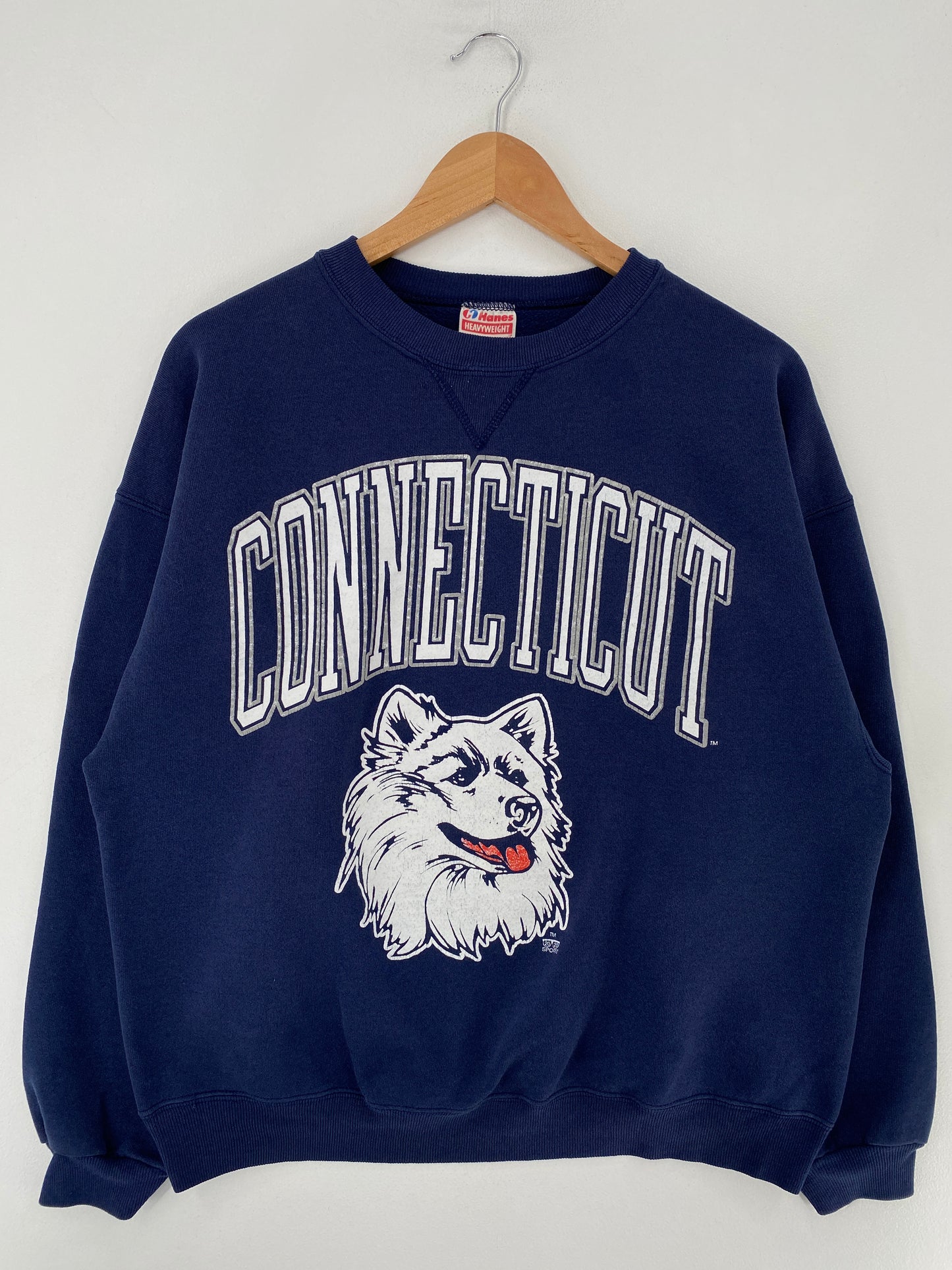 90's CONNECTICUT HUSKIES Made in USA Size XL Vintage College Sweat-Shirt / F8772S