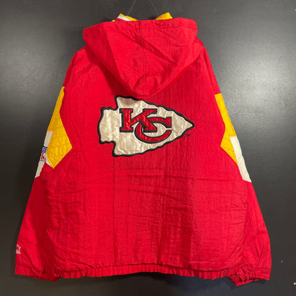 (XL) 90's STARTER x KANSAS CITY CHIEFS Vintage NFL Padded Nylon Jacket / A1364N