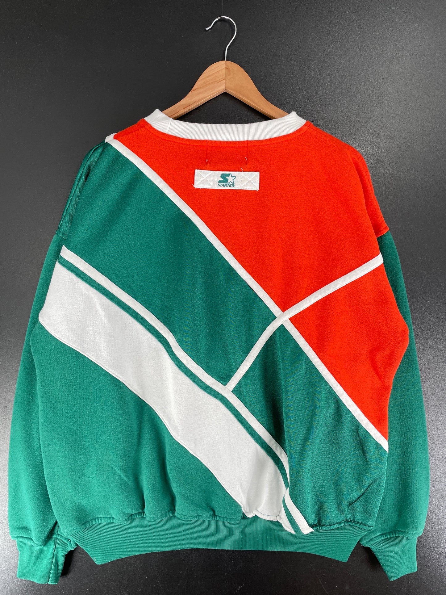 Early 90’s STARTER x MIAMI DOLPHINS Size XL NFL Jersey Material Sweat-shirt / F4609S