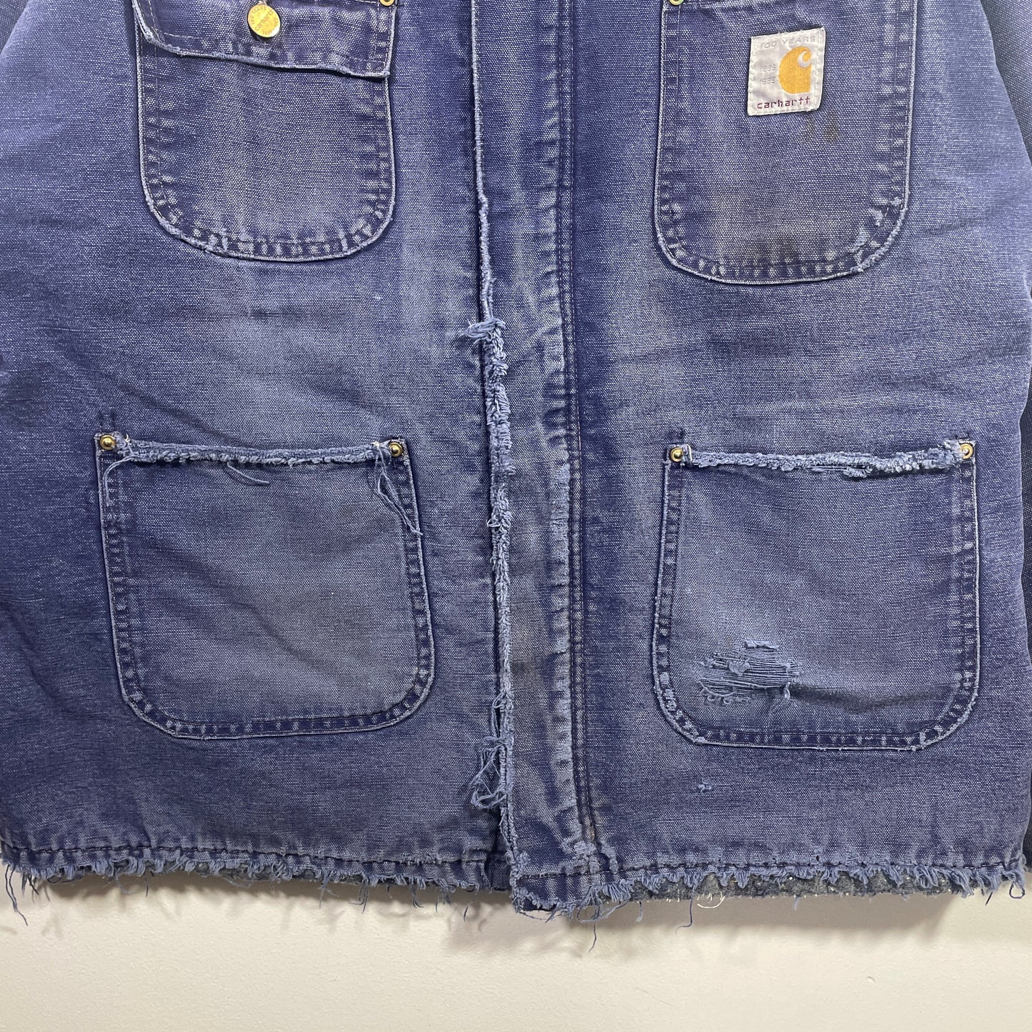 (Approx.L) 80's Distressed CARHARTT Vintage Duck Jacket / A0895J