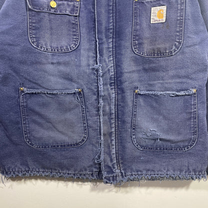 (Approx.L) 80's Distressed CARHARTT Vintage Duck Jacket / A0895J