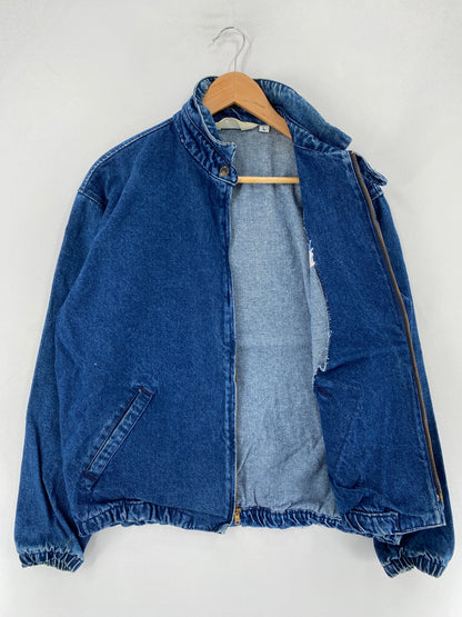 90's DETROIT LIONS Made in USA Size L Vintage NFL Zip-up Denim Jacket / F3865J