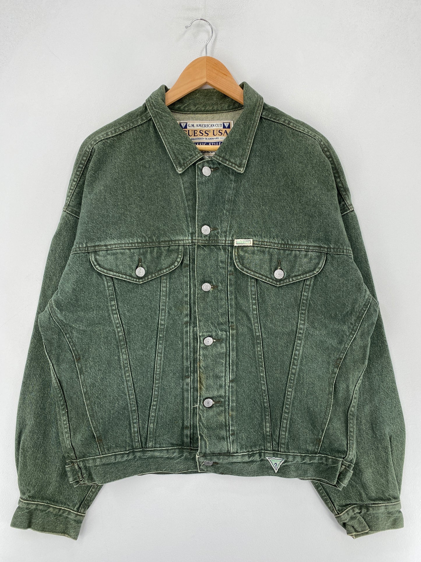 90's GUESS Made in USA Size XL Vintage Denim Jacket / F3867J