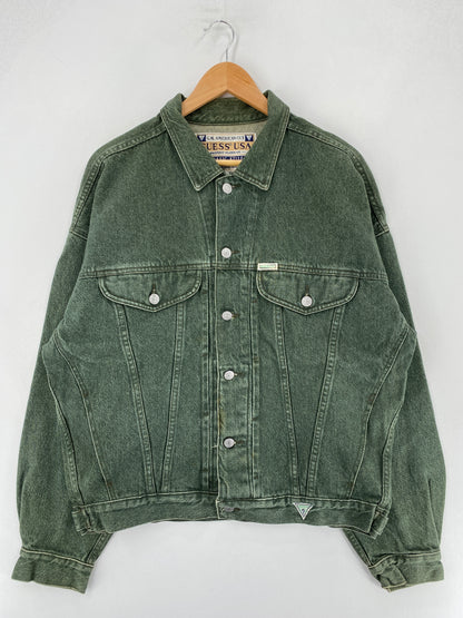 90's GUESS Made in USA Size XL Vintage Denim Jacket / F3867J