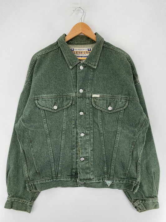 90's GUESS Made in USA Size XL Vintage Denim Jacket / F3867J