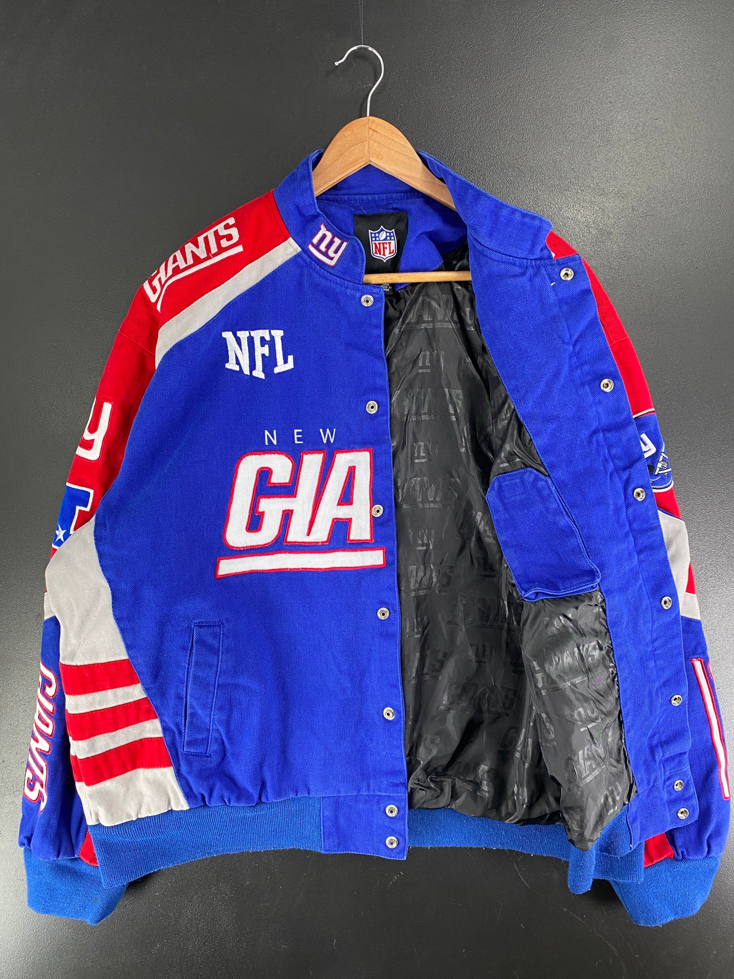 Vintage NEW YORK GIANTS Size XL NFL Racing Jacket / F6135J
