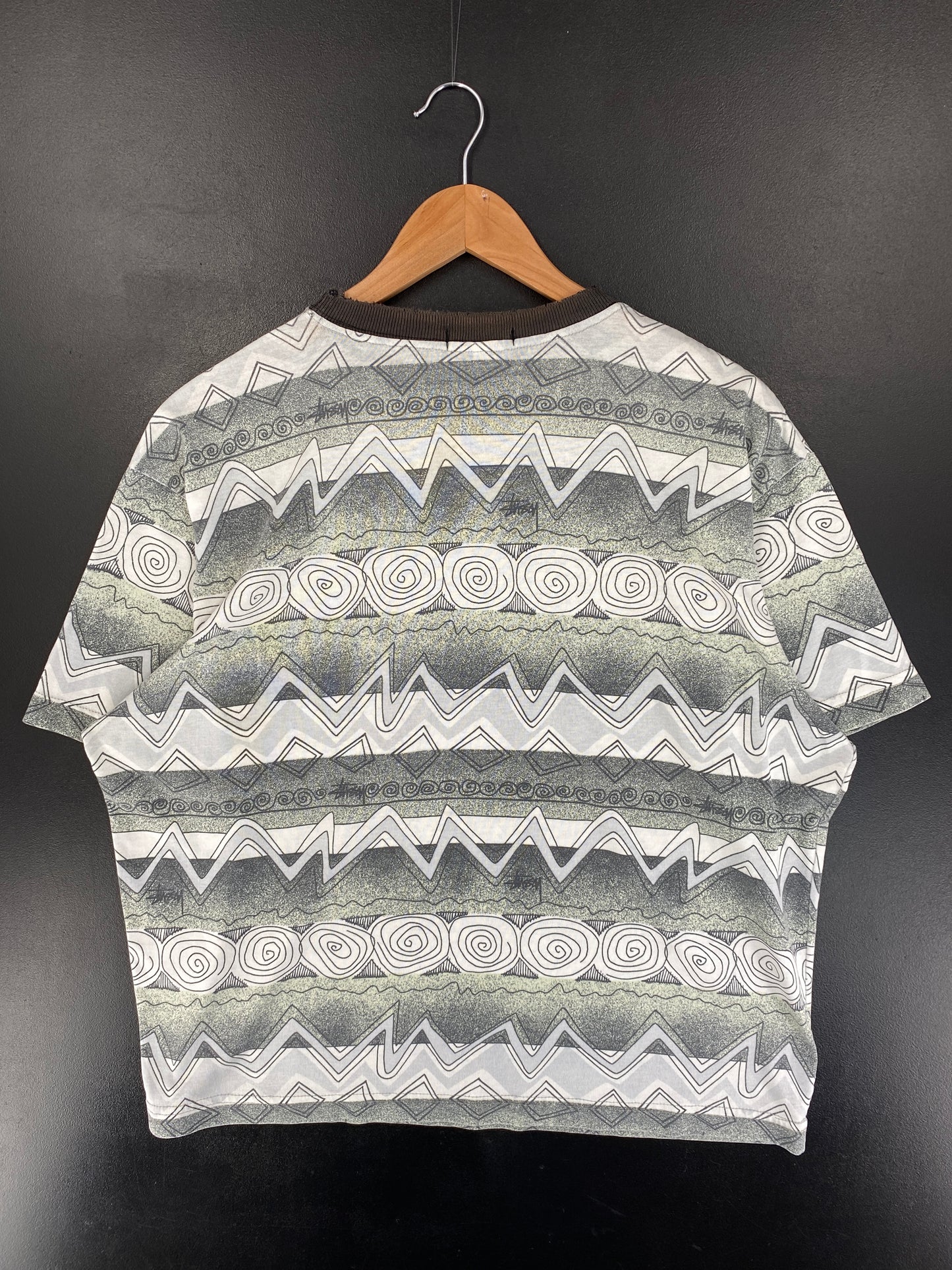80's STUSSY TOMTOM ZIGZAG Size M Vintage T-Shirts / F9647T