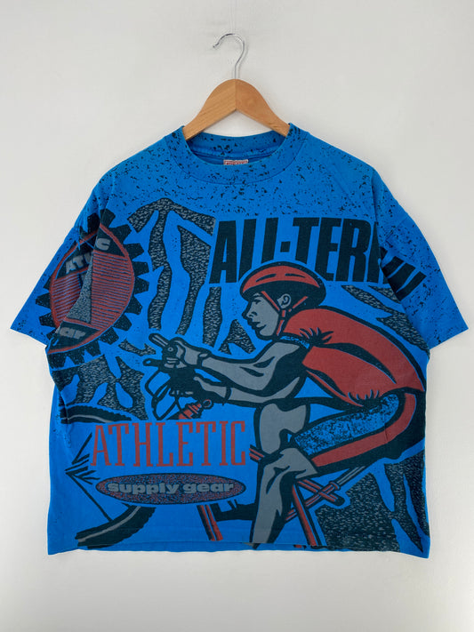 90's ATHLETIC SUPPLY GEAR CYCLING Made in USA Size XL Vintage T-Shirt / G6328T