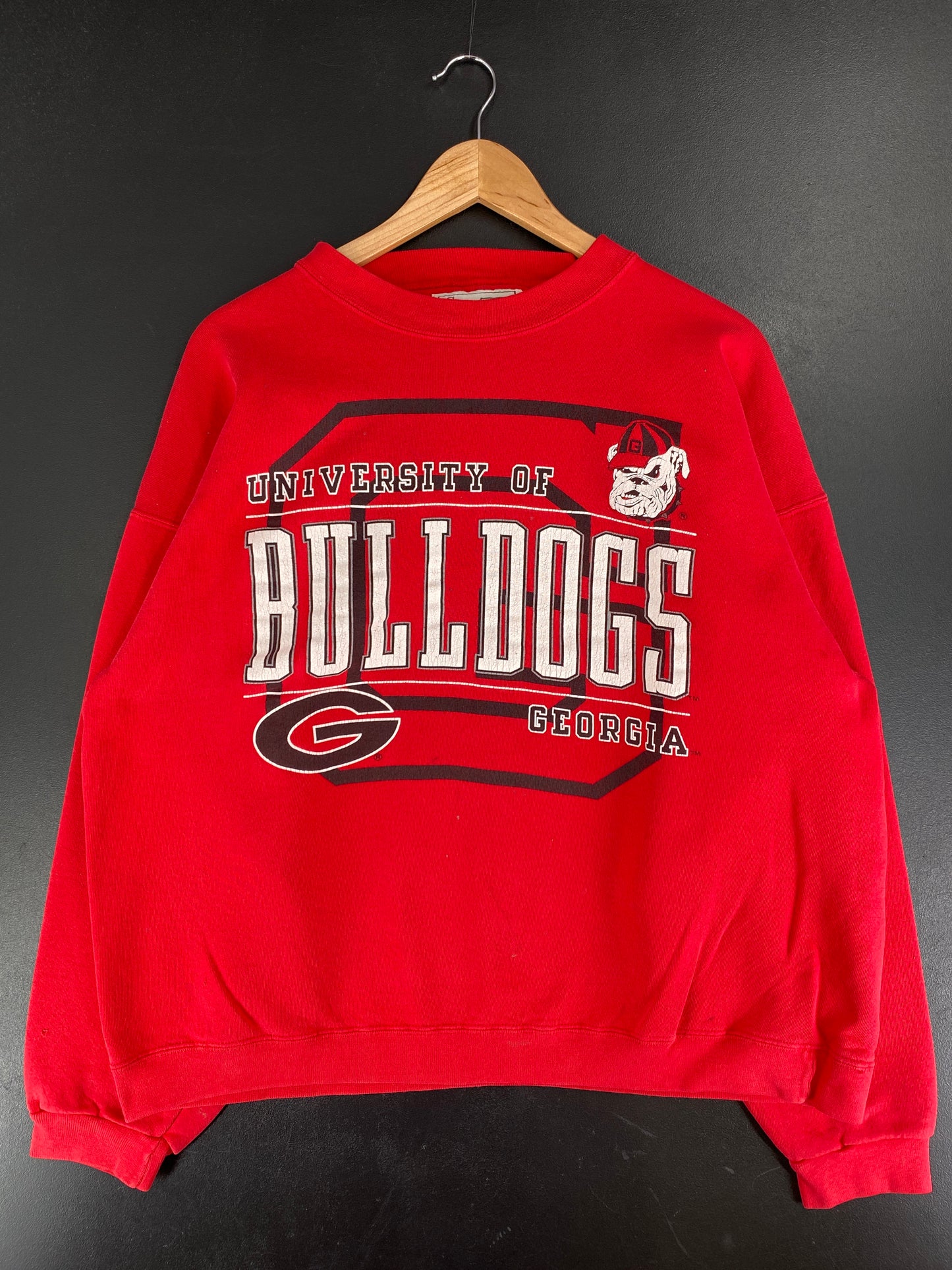 90's GEORGIA BULLDOGS Made in USA Size L Vintage College Sweat-shirt / F4080S
