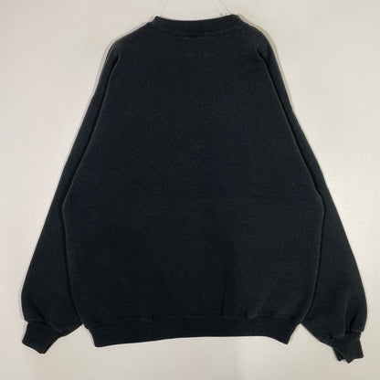 (XL) 90's Hanes PLAIN BLACK Sweat-shirt / A0744S
