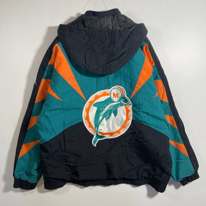 (M) 90's MIAMI DOLPHINS Vintage NFL Padded Nylon Jacket / A1368N