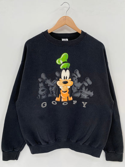 00' DISNEY GOOFY Made in USA Size L Vintage Sweat-shirt / E6865S